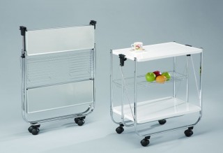 Foldable Steel Plate Serving Trolley Cart - SA016 | Powder coating metal panels