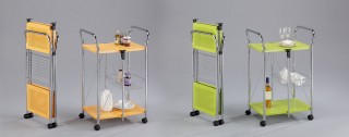 Foldable Steel Plate Serving Trolley Cart - SA017 | Colorful panels for your choice.