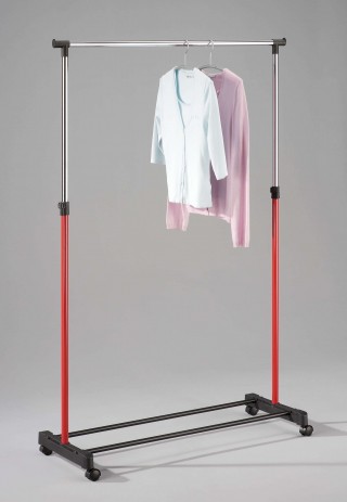 Metal Single Hanging Bar Clothes Trolley Cart