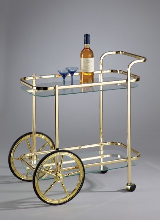 Glass Wine Trolley Cart