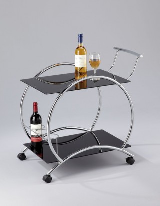 Glass Wine Trolley Cart