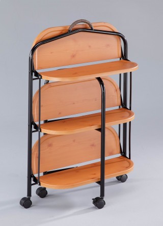 3 Shelve Foldable Wood Serving Trolley Cart -  | foldable