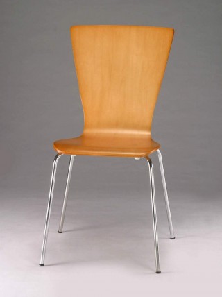 Metal Legs Frame Bentwood Triangular Dining Chair