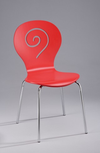 8字蚊香造型曲木椅/米樂椅/餐椅/事務椅