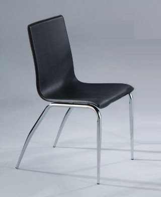 Taper Tube Synthetic Leather Dining Chair