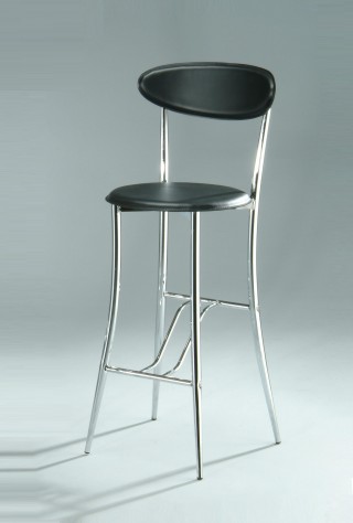 Tapered Metal Leg Frame Synthetic Leather Bentwood Bar Stool Chair