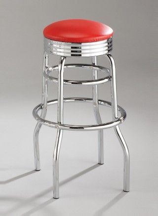 Metal Leg Frame Round Bar Stool Chair