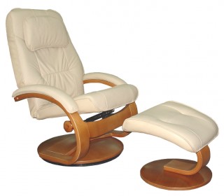 Recliner Sofa Chair - SCL003 | , a set including ottoman, high-density foam covered with cowhide leather.