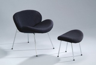 Fabric Lounge Chair & Ottoman