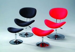 High Adjustable Fabric Lounge Chair & Ottoman