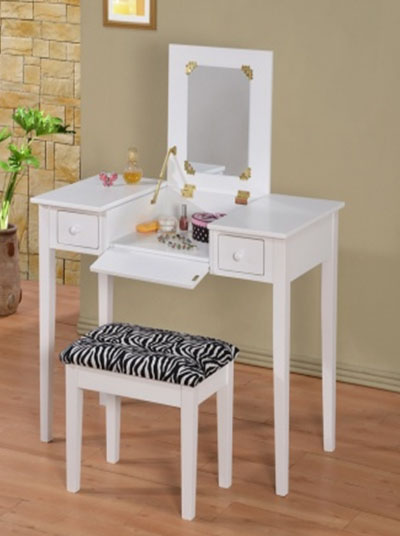 Filp-Top Mirror Makeup writing Desk