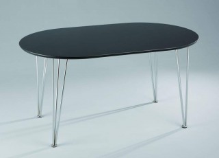 Metal tube Oval Wooden Dining Table - ST008 | 