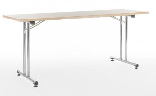 Wood Table with Foldable metal legs