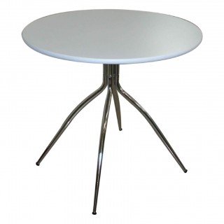 Tapered Metal Tube Round  Dining Table - ST038 | , MDF tabletop
