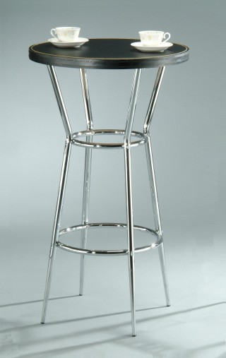 Tapered Metal Leg Frame Synthetic Leather Bar Table -  | 