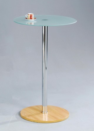 Metal Leg Frame Round Glass Bar Table