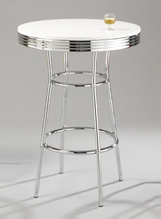 Metal Leg Frame Round Wood Bar Table