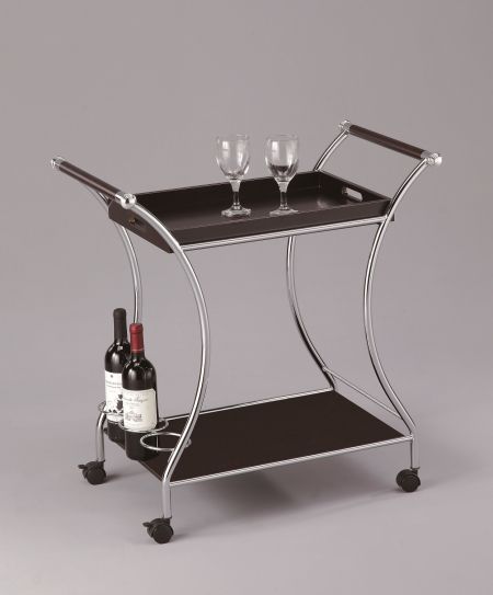 Wood Wine Trolley Cart - STR008 | , movable MDF top tay & bottom panel