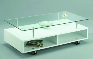 Stylish Rectangular Glass Coffee Table Trolley