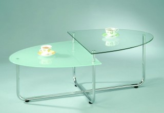 Stylish Oval Glass Coffee Table