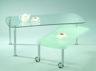 Stylish Rectangular Glass Turning Coffee Table