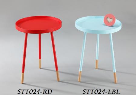 Wooden Accent Tray Table - STT024 & 025 | The round end table with 3 wooden legs (STT024) is a highly trendy piece too.