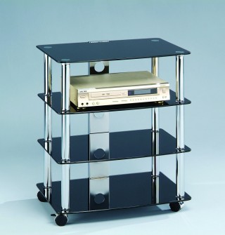 Mobile 4-Tier Glass Stereo Stand